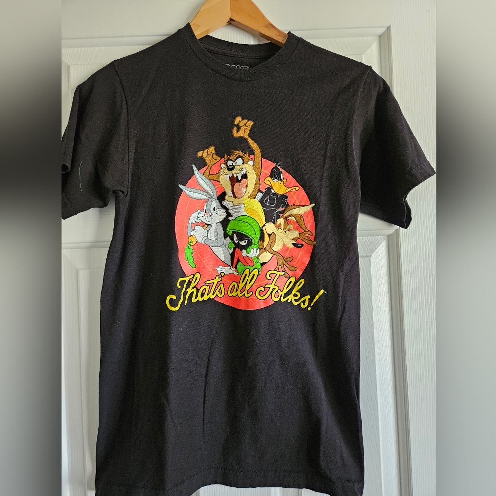 T-shirt LOONEY TUNES "That's All Folks" sz M 34/36 S - This would be a Youth XL